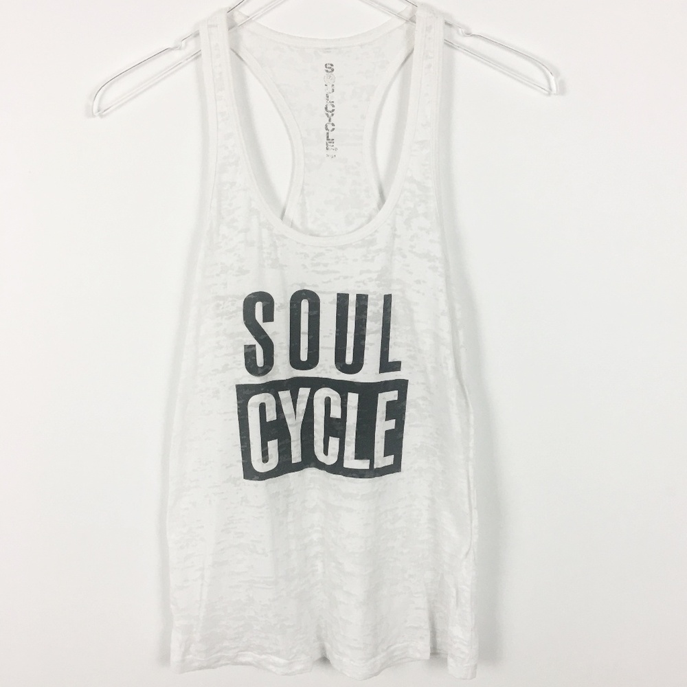 SoulCycle | White Block Text Tank Top